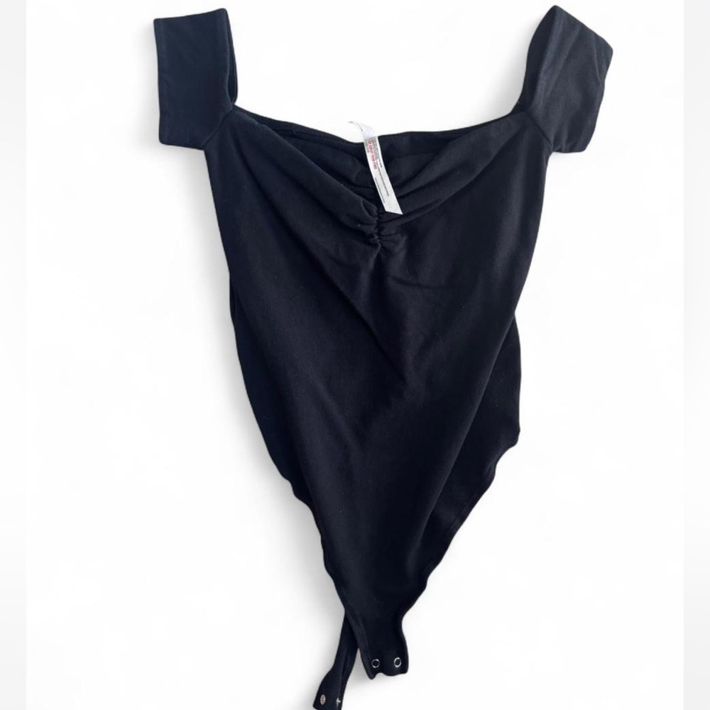 Free People Black Off-Shoulder Bodysuit